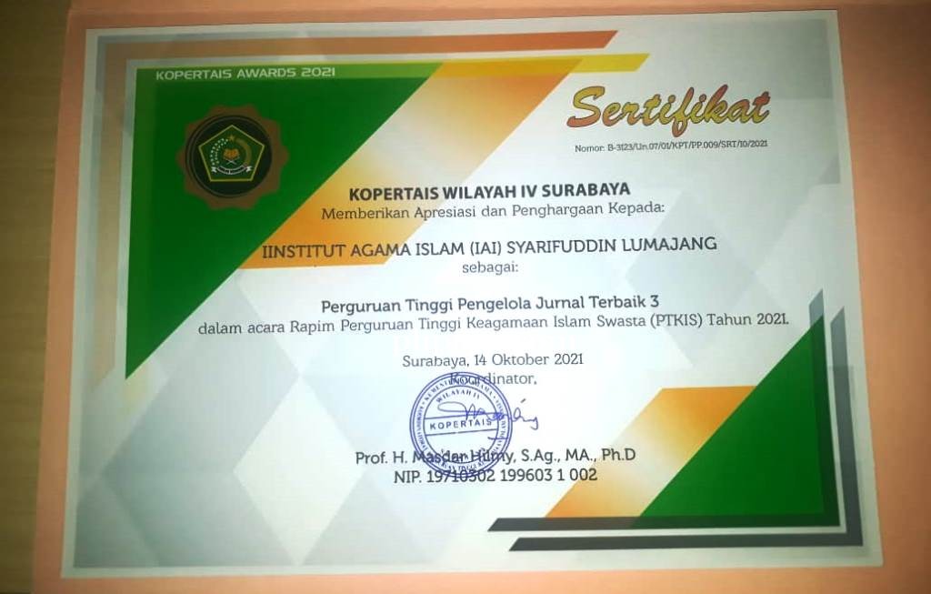 IAI Syarifuddin Terbaik III Kelola Jurnal se Kopertais IV